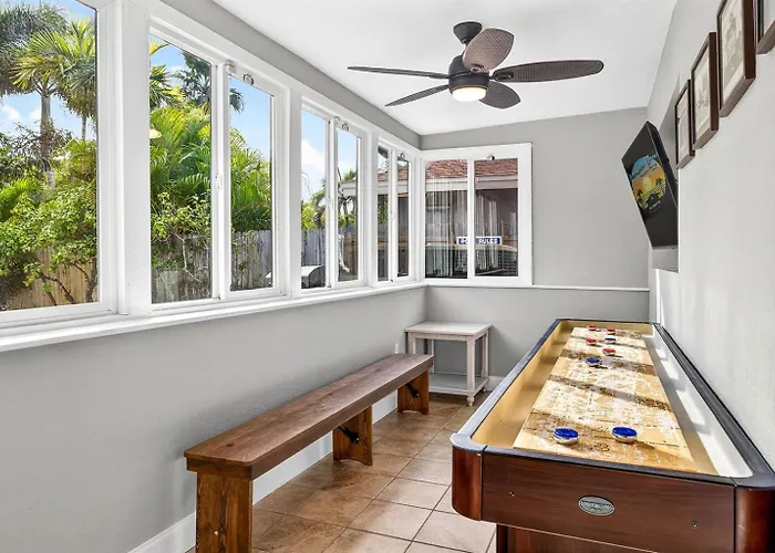 Tropical Backyardheated Poolarcadeshuffleboard *